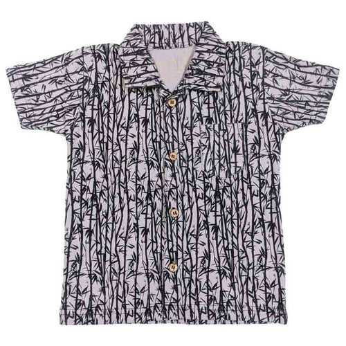 Boys White Tree Branches Print Shirt