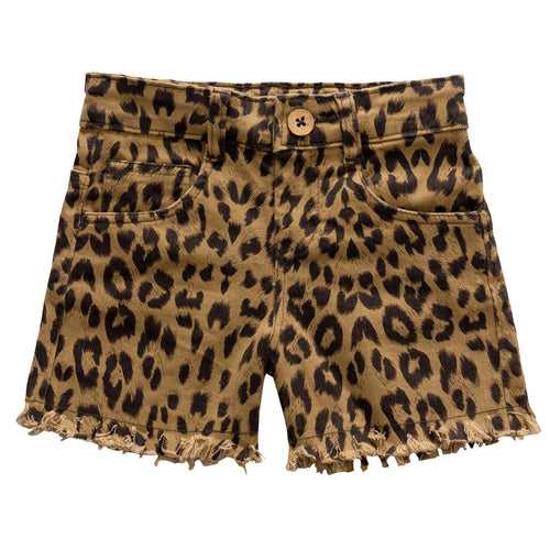 Girls Brown Cheetah Print Short