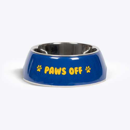 HUFT Paws Off Printed Melamine Bowl for Dogs - Blue