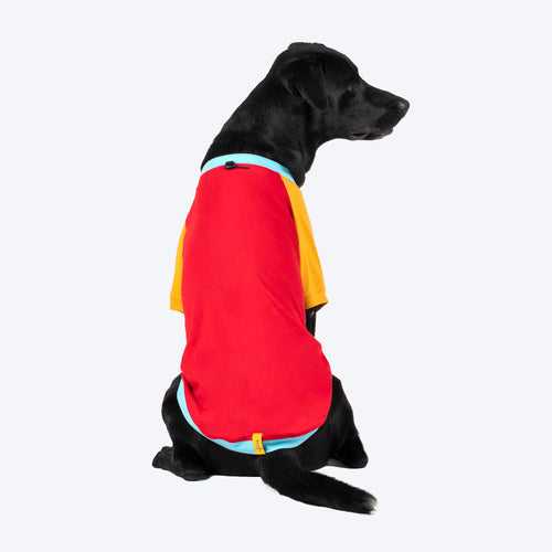 TLC Color Block T-Shirt For Dogs - Red