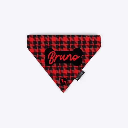 HUFT Tartan Check Personalised Dog Bandana - Red