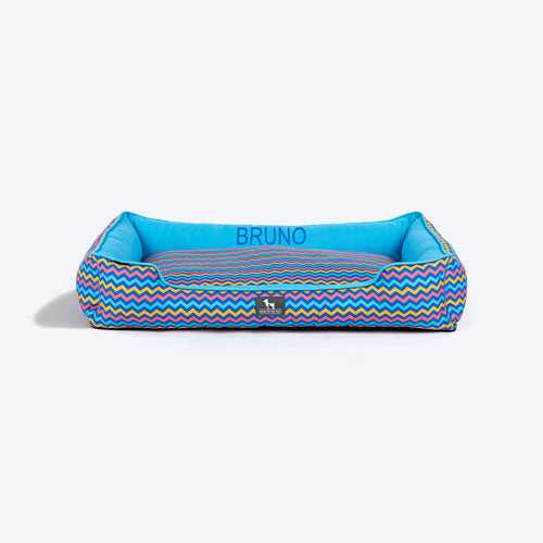 HUFT Zig Zag Wag Personalised Lounger Bed For Dog - Multicolor