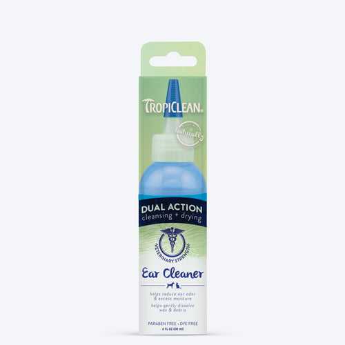 TropiClean Dual Action Ear Cleaner For Dogs & Cats (Cleansing + Drying) - 118 ml