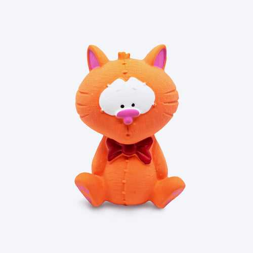 FOFOS Cat Shape Latex Bi Squeaky Chew Dog Toy - Orange - S