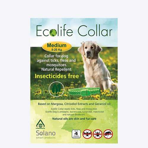 Ecolife Tick & Flea Collar for Medium Dogs (Weight upto 8-20 kg)