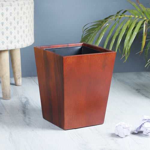 Dwindle Wooden Wastebasket with a Removable Inner Liner