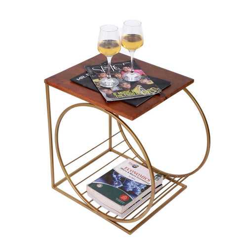 Running Wheel Accent Wooden Table
