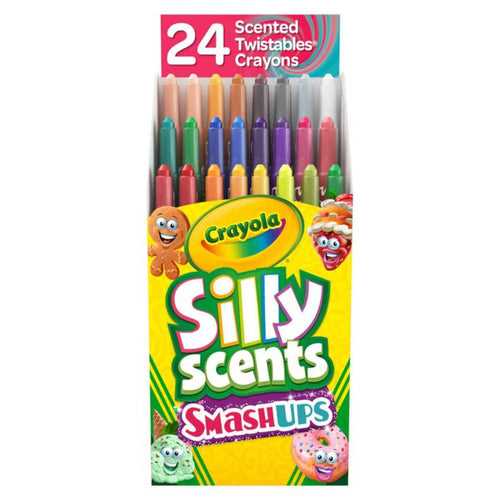 Crayola Silly Scents Smash Ups Mini Twistables Scented Crayons, 24 count