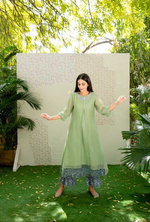 UNDER THE NEEM - mint green ( set of 2)