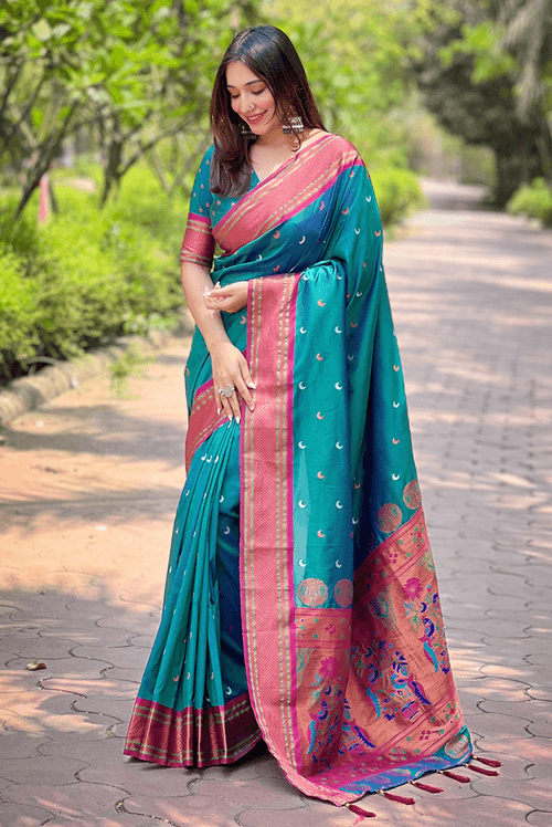 Woh Chand - Peacock Green (SAREE)