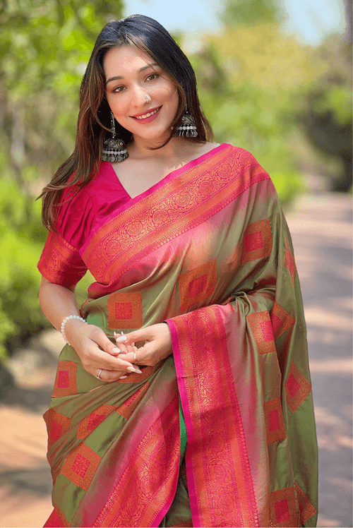 Choukhat - Olive (SAREE)