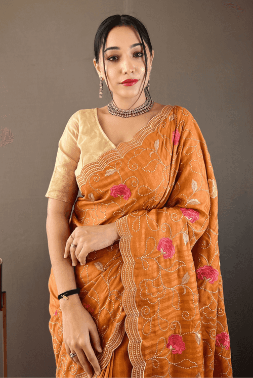 Leela - Rust Orange (SAREE)