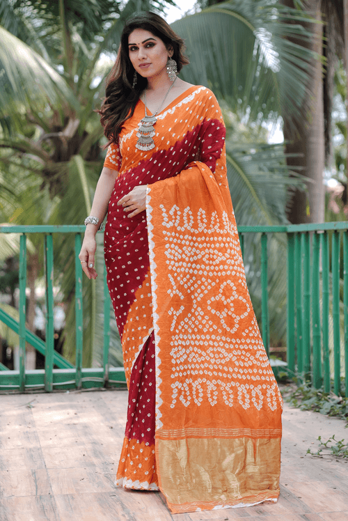 Anupriya - Maroon Orange (SAREE)