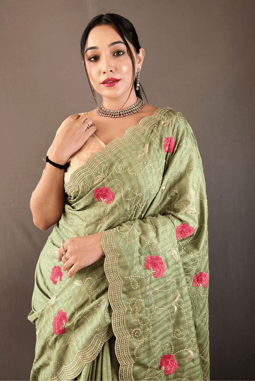 Leela - Olive (SAREE)