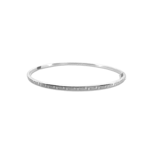 Sleek Meander Bangle Bracelet | White
