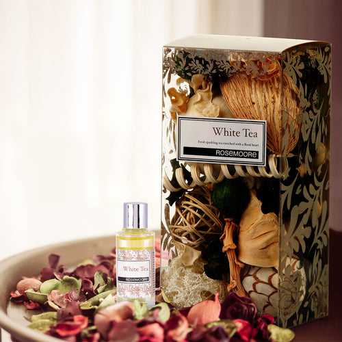 Rosemoore White Tea Scented Pot Pourri and Scented Oil Combo