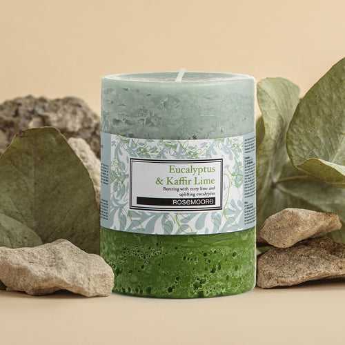 Rosemoore Eucalyptus & Kaffir Lime Scented Pillar Candle