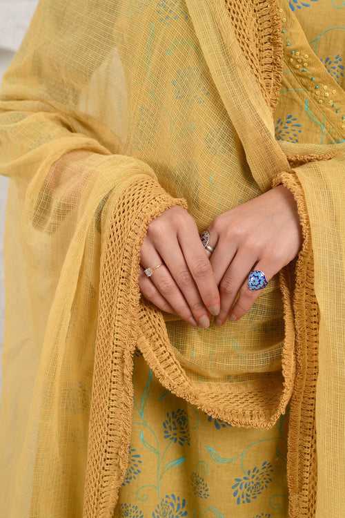 Mustard Kota Dupatta