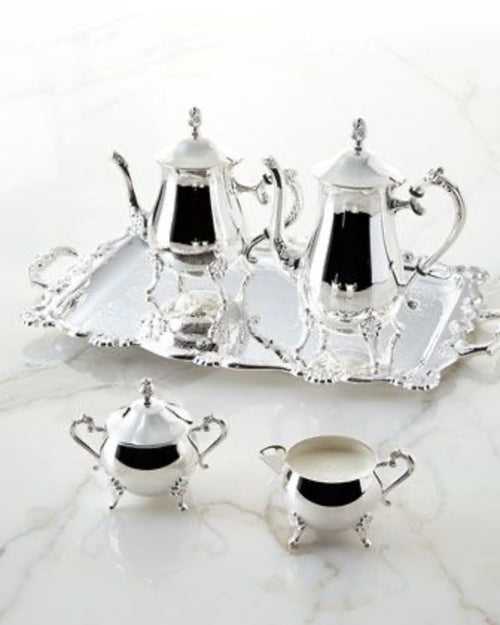 Sparkle Modern Silver Tea Set