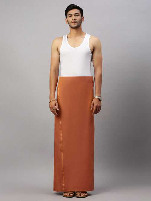 Mens Assorted border Kavi color Dhoti - Sudhan Dark Kavi