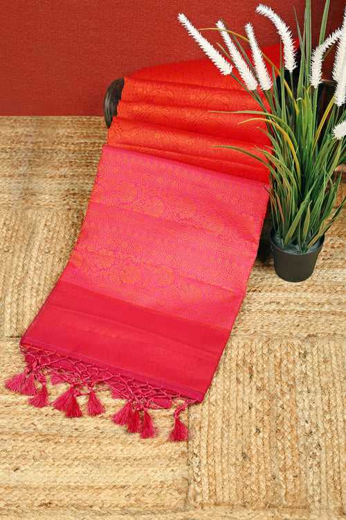 Women Semi Kora Cotton Weaving Saree Pink -SCS70