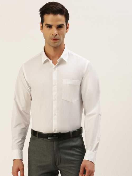 Mens Wrinkle Free White Shirt  Ever Win