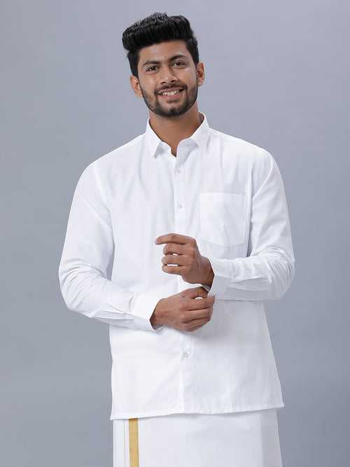 Mens Cotton Rich White Shirt Mist