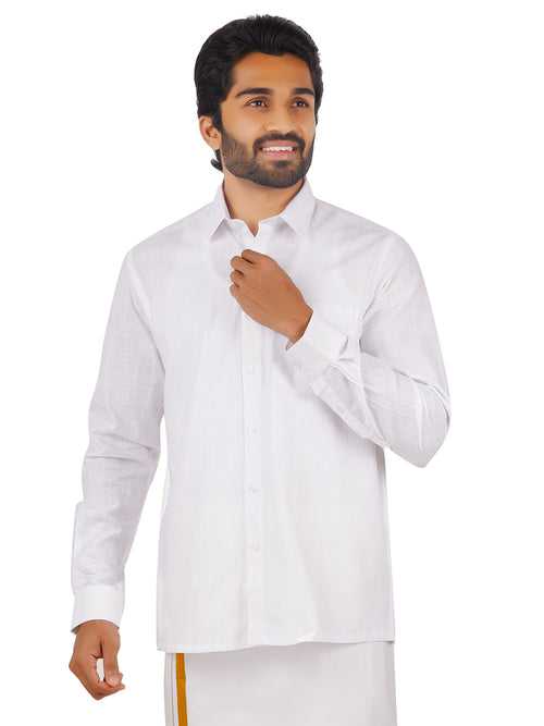 Mens 100% Cotton White Shirt - Celebrity White V2