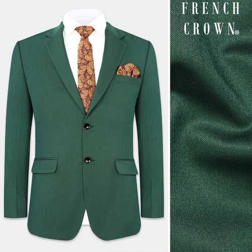 Everglade Green Wool Rich Single Breasted Stretchable traveler Blazer