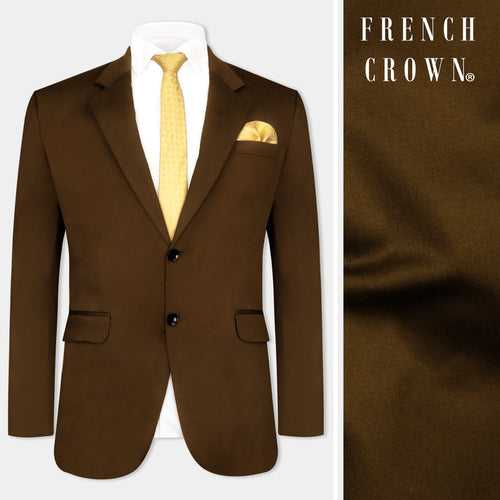 Metallic Bronze Brown Premium Cotton Stretchable Traveler Blazer