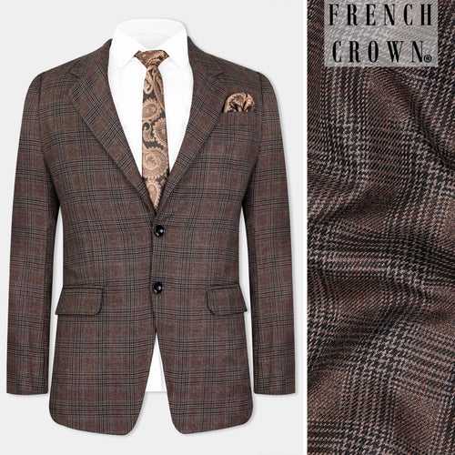 Ferra Brown with Kabul Brown Plaid Tweed Blazer