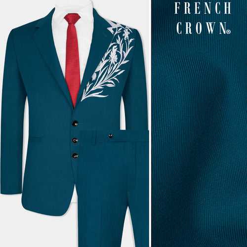 Dell Blue Wool Rich Designer Suit