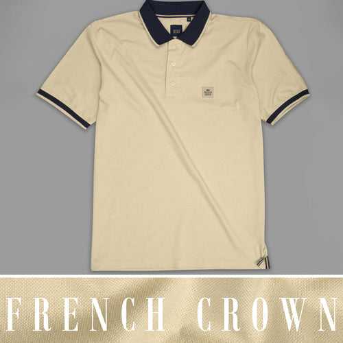 Akaroa Beige Organic Cotton Mercerised Pique Polo