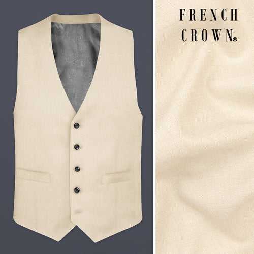 Mercury Cream Solid Waistcoat