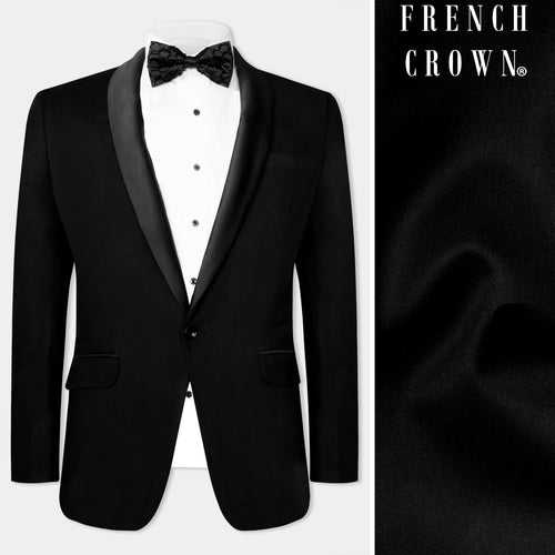 Jade Black Wool Rich Tuxedo Blazer