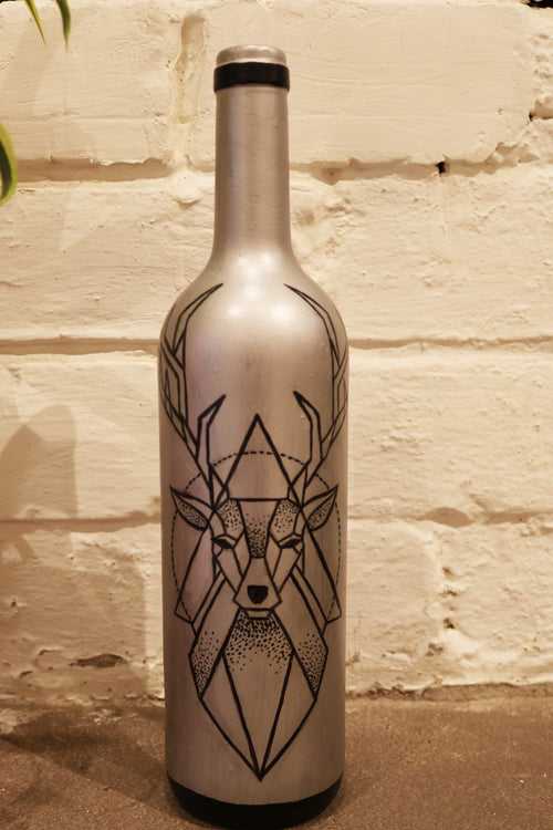 Metallic Black Recycled Bottle Vase