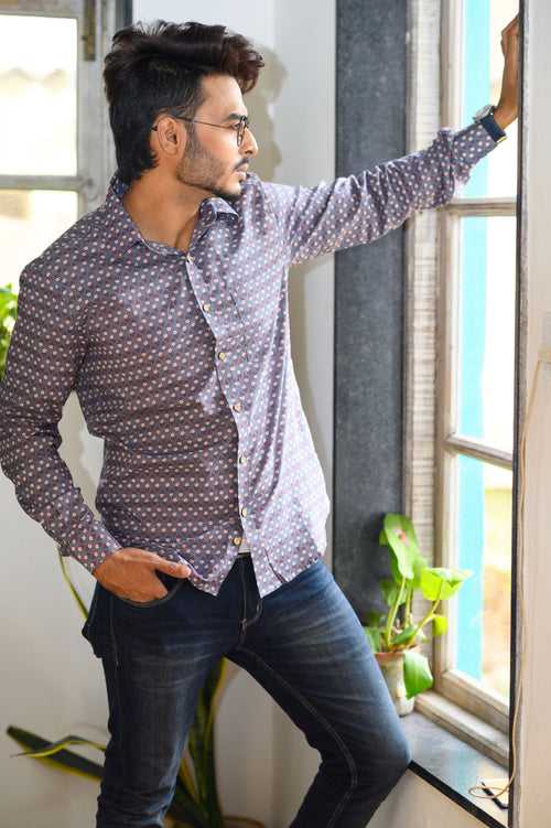 Printed Cotton Slim Fit Shirt