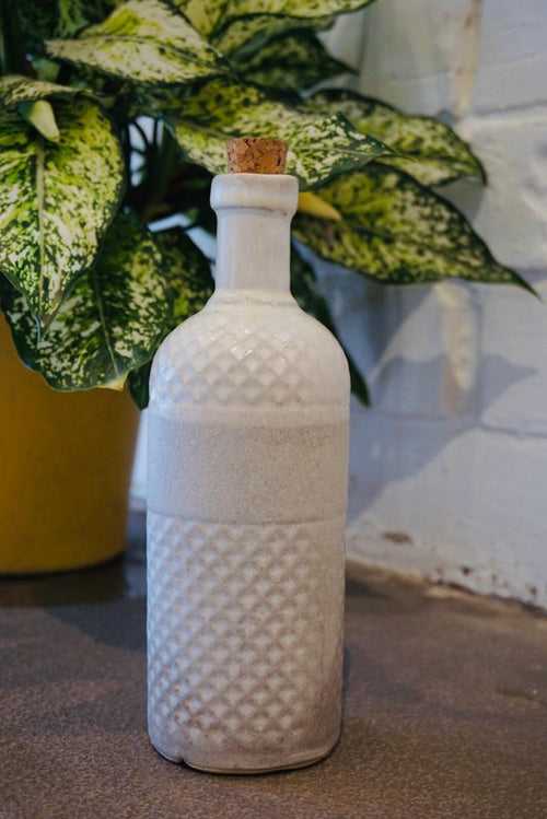 White Bottle Cum Vase