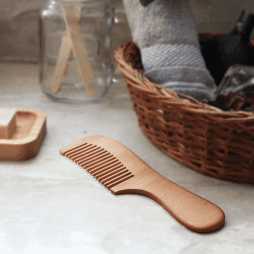 Wooden Comb (Wide and Fine Tooth)