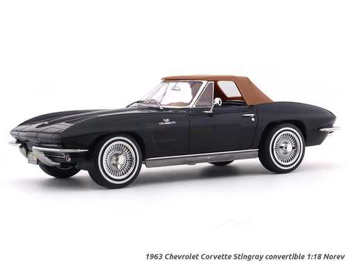 1963 Chevrolet Corvette Stingray convertible black 1:18 Norev diecast Scale Model collectible