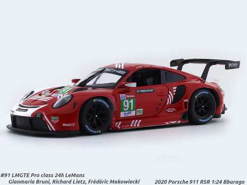 2020 Porsche 911 RSR LM 1:24 Bburago licensed diecast Scale Model car