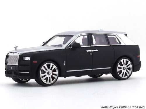 Rolls-Royce Cullinan matte black / silver 1:64 ING diecast scale model car miniature