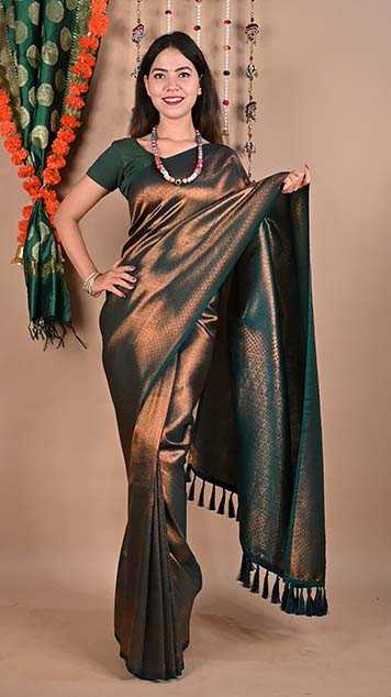 Ready To Wear Georgette Kanjeevaram With Ethnic Motif And Woven Detailed  Border & Ornate Pallu  Wrap in 1 minute saree