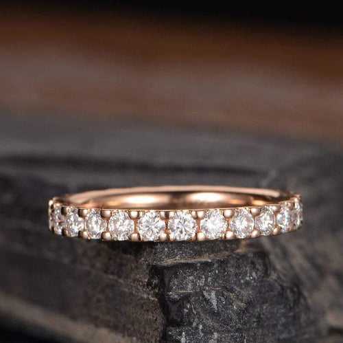 14Kt Gold Full Eternity Natural Diamond Band Engagement/Wedding Ring