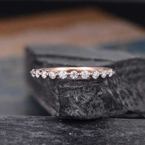 14Kt Gold Half Eternity Band Natural Diamond Engagement/Wedding Ring