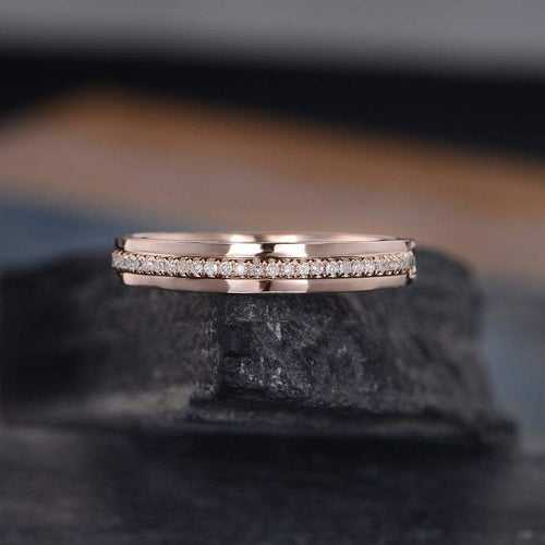 14Kt Gold Unisex Couple Half Eternity Natural Diamond Band Engagement/Wedding Ring
