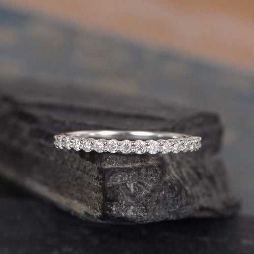 14Kt Gold Half Eternity Band Natural Diamond Engagement/Wedding Ring