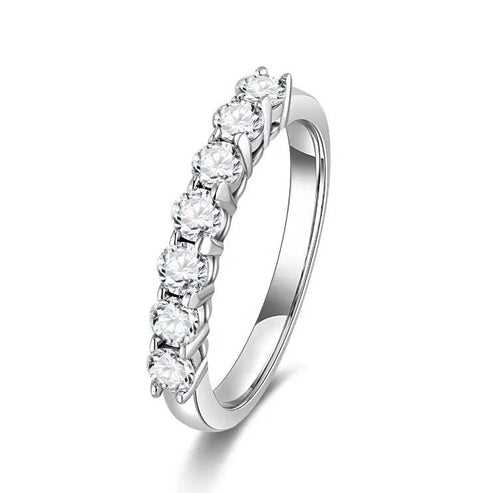 14Kt Gold Eternity Band Round Cut Natural Diamond Engagement/Wedding Ring