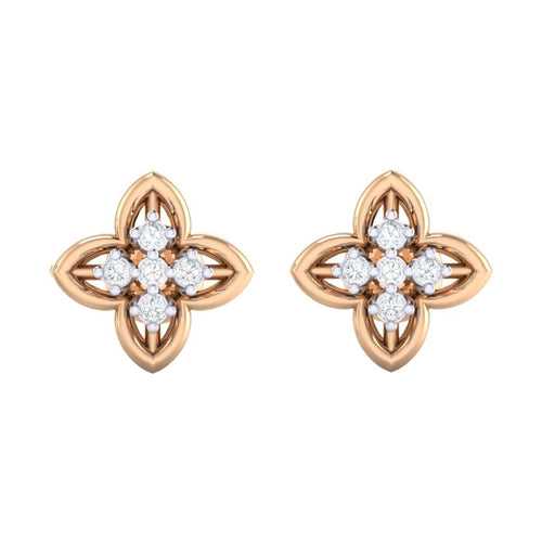 18Kt Gold Natural Diamond Stud Earring