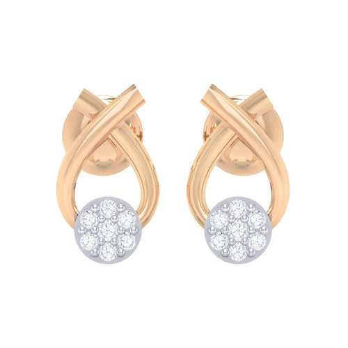 18Kt Gold Natural Diamond Stud Earring